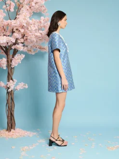 Sister Jane Azure Jacquard Mini Dress | Women Dresses