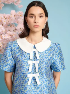Sister Jane Azure Jacquard Mini Dress | Women Dresses