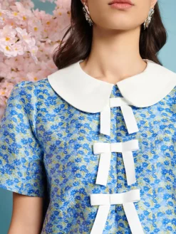 Sister Jane Azure Jacquard Mini Dress | Women Dresses