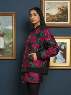 Sister Jane Baroque Jacquard Bomber Jacket | Women Jackets