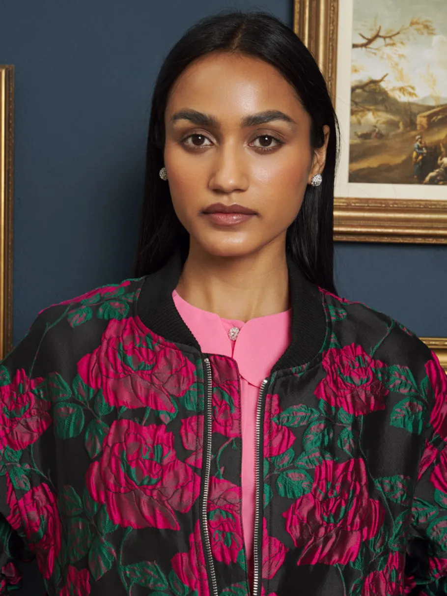 Sister Jane Baroque Jacquard Bomber Jacket | Women Jackets