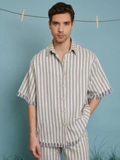 Sister Jane Cameron Fray Stripe Boxy Shirt | Shirts