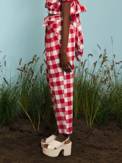 Sister Jane Combine Gingham Belted Trousers | Women Bottoms