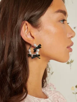 Sister Jane Dasha Pearl Bow Earrings | Women Accessories