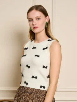 Sister Jane Dauphine Bow Knitted Vest | Women Tops