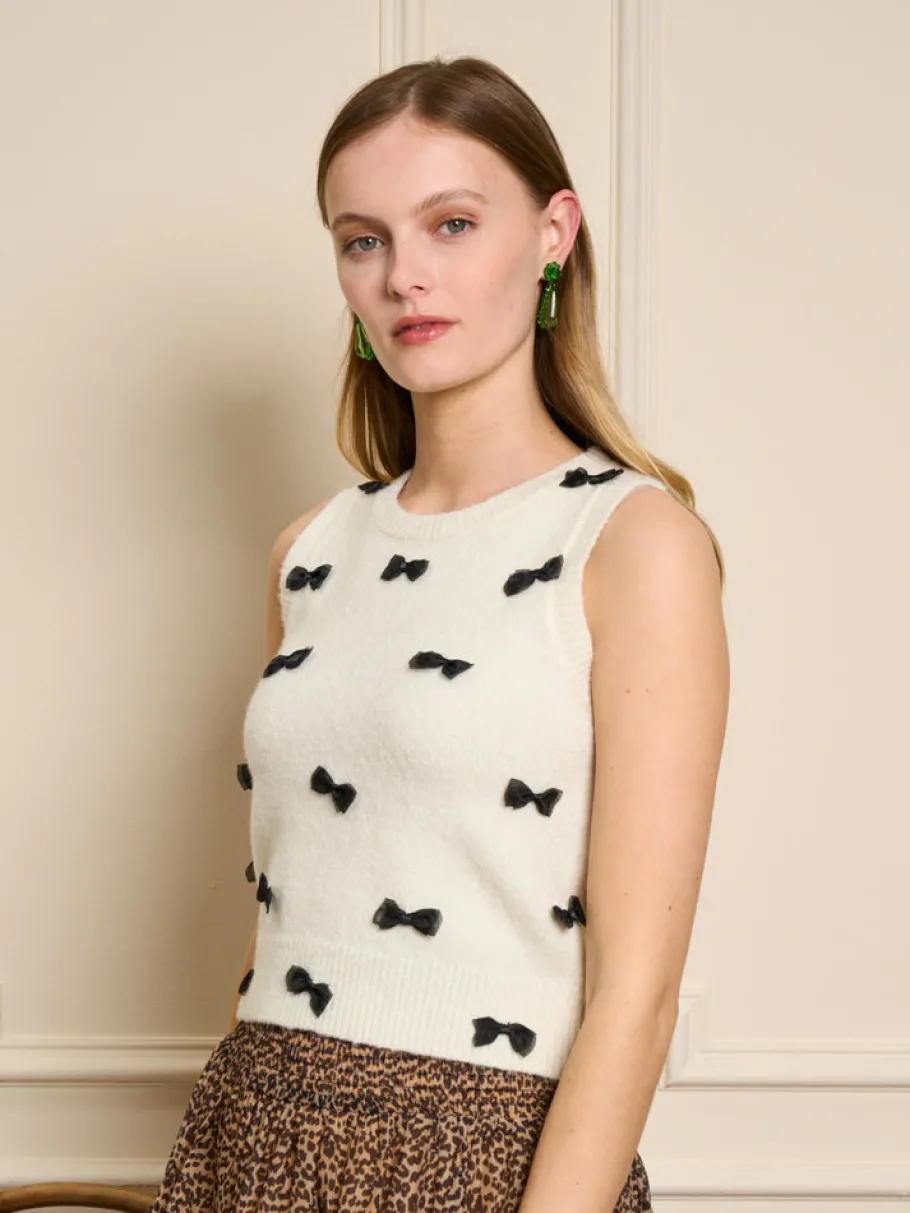 Sister Jane Dauphine Bow Knitted Vest | Women Tops