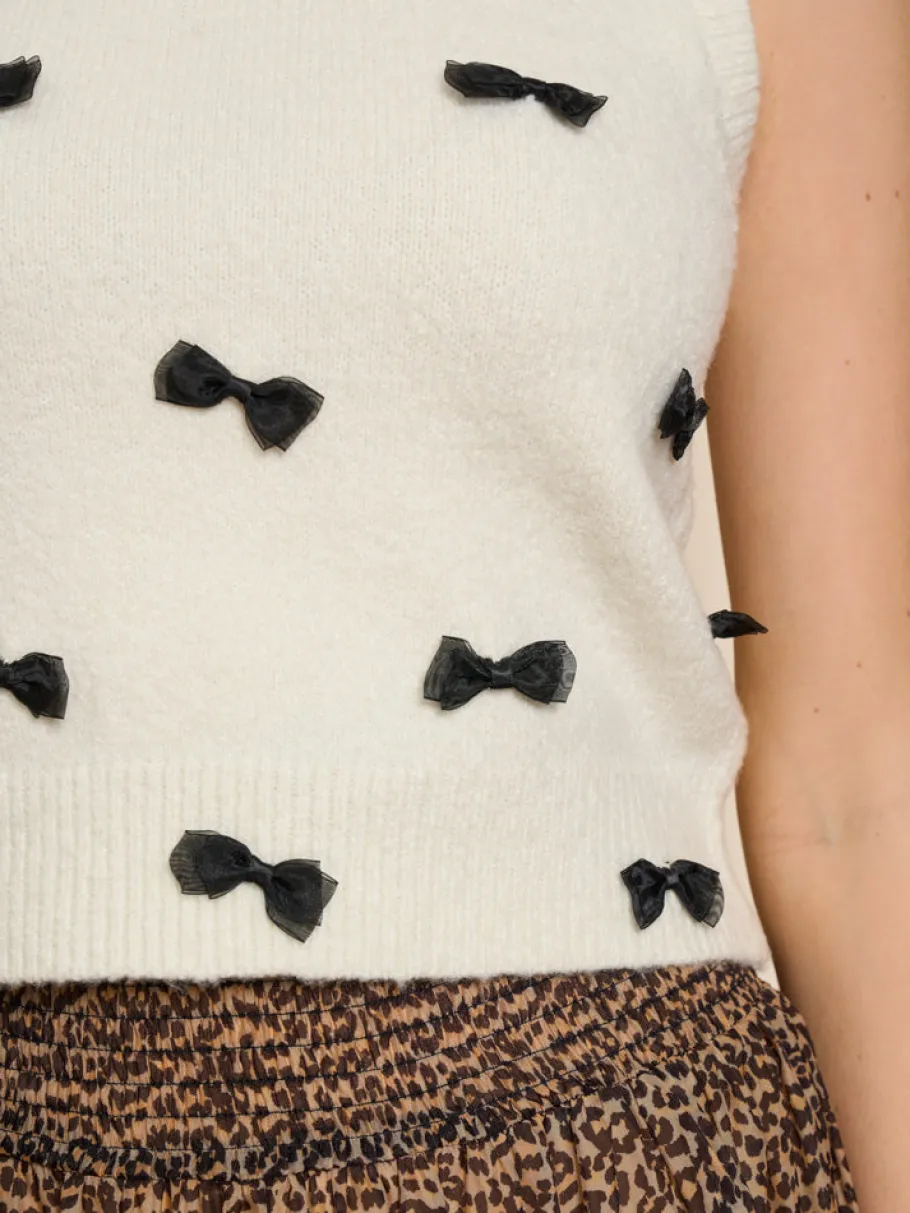 Sister Jane Dauphine Bow Knitted Vest | Women Tops
