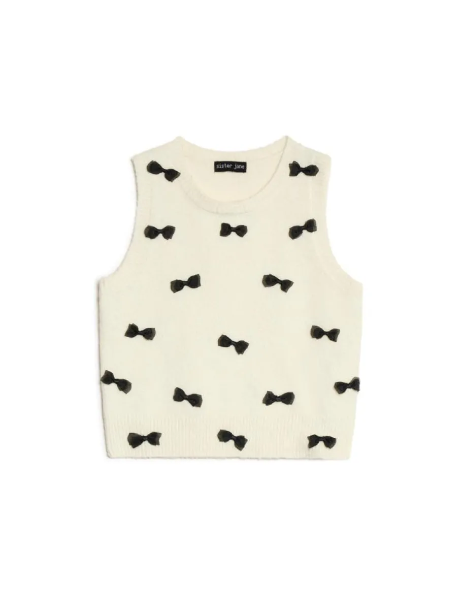 Sister Jane Dauphine Bow Knitted Vest | Women Tops
