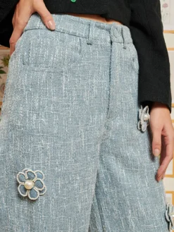 Sister Jane DREAM Trinket Tweed Flower Trousers | Women Bottoms | Dream