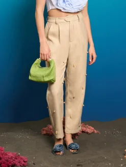 Sister Jane Dylan Bead Belted Trousers | Women Bottoms | Trousers
