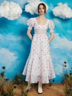 Sister Jane Folk Bow Jacquard Dress | Women Dresses