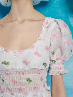Sister Jane Folk Bow Jacquard Dress | Women Dresses