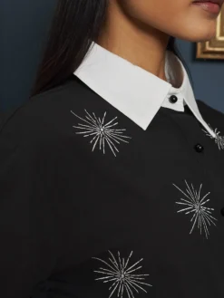 Sister Jane Galaxy Embroidered Shirt | Women Tops