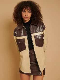 Sister Jane Ghospell Aila Faux Leather Overshirt | Women Tops | Ghospell
