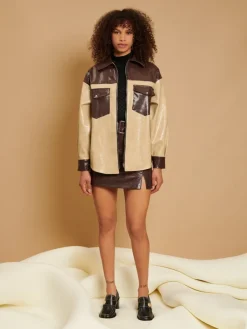 Sister Jane Ghospell Aila Faux Leather Overshirt | Women Tops | Ghospell