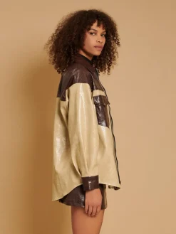 Sister Jane Ghospell Aila Faux Leather Overshirt | Women Tops | Ghospell