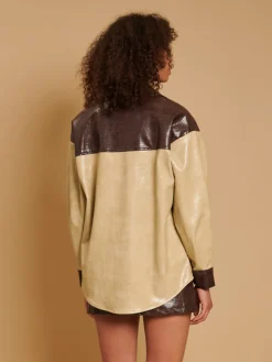 Sister Jane Ghospell Aila Faux Leather Overshirt | Women Tops | Ghospell