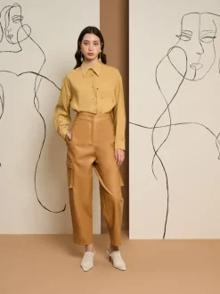 Sister Jane Ghospell Alexa PU Cargo Trousers | Women Bottoms | Ghospell