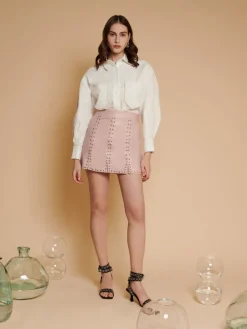 Sister Jane Ghospell Avery PU Studded Skirt | Women Bottoms | Ghospell