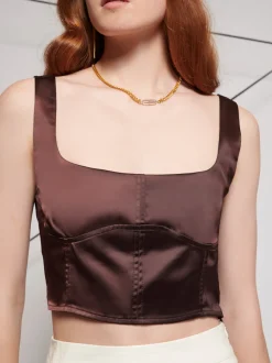 Sister Jane Ghospell Brenner Satin Cropped Top | Women Tops | Ghospell