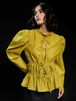 Sister Jane Ghospell Dara Check Tie Top | Ghospell | Tops