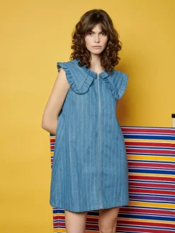 Sister Jane Ghospell  Deborah Striped Denim Mini Dress | Women Dresses | Ghospell