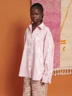 Sister Jane Ghospell Mariam Jacquard Oversized Shirt | Women Tops | Ghospell