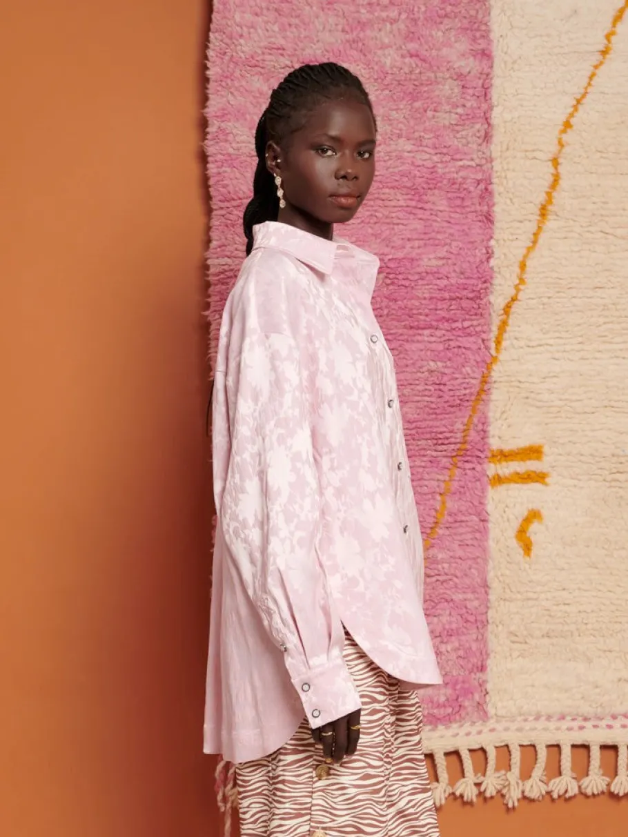 Sister Jane Ghospell Mariam Jacquard Oversized Shirt | Women Tops | Ghospell