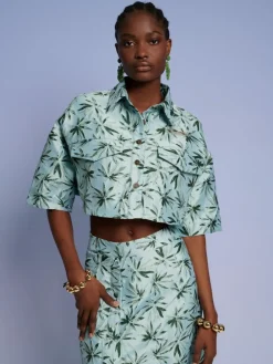 Sister Jane Ghospell Palmer Button Cropped Shirt | Ghospell | Tops