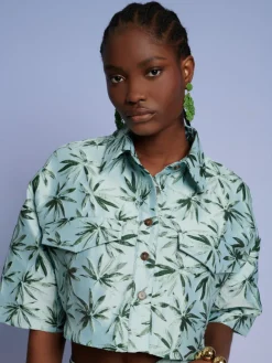Sister Jane Ghospell Palmer Button Cropped Shirt | Ghospell | Tops