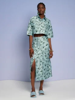 Sister Jane Ghospell Palmer Button Midi Skirt | Women Bottoms | Ghospell
