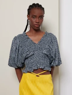 Sister Jane Ghospell Uma Floral Shirring Top | Women Tops | Ghospell