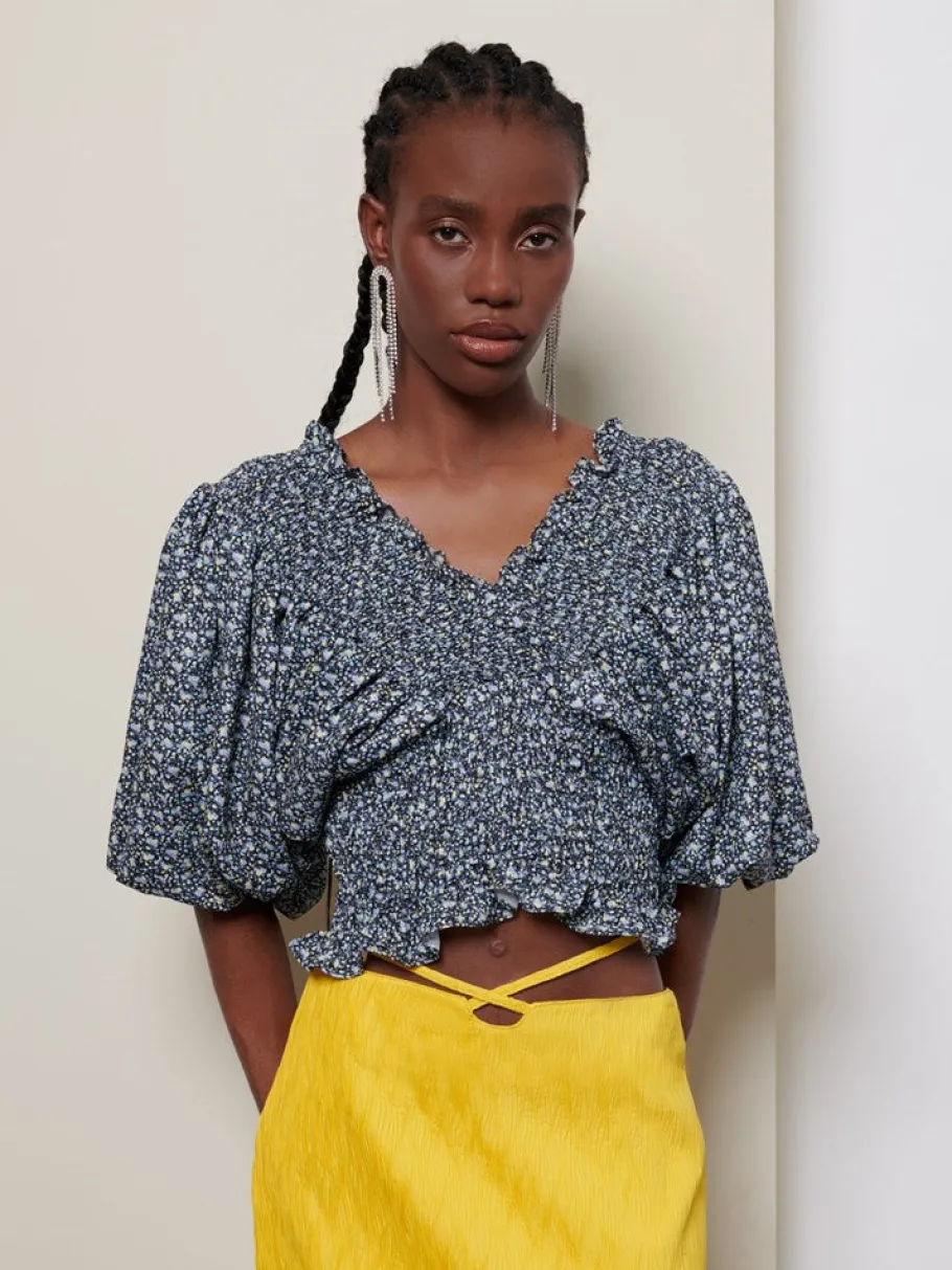 Sister Jane Ghospell Uma Floral Shirring Top | Women Tops | Ghospell