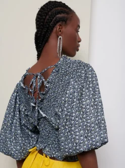 Sister Jane Ghospell Uma Floral Shirring Top | Women Tops | Ghospell