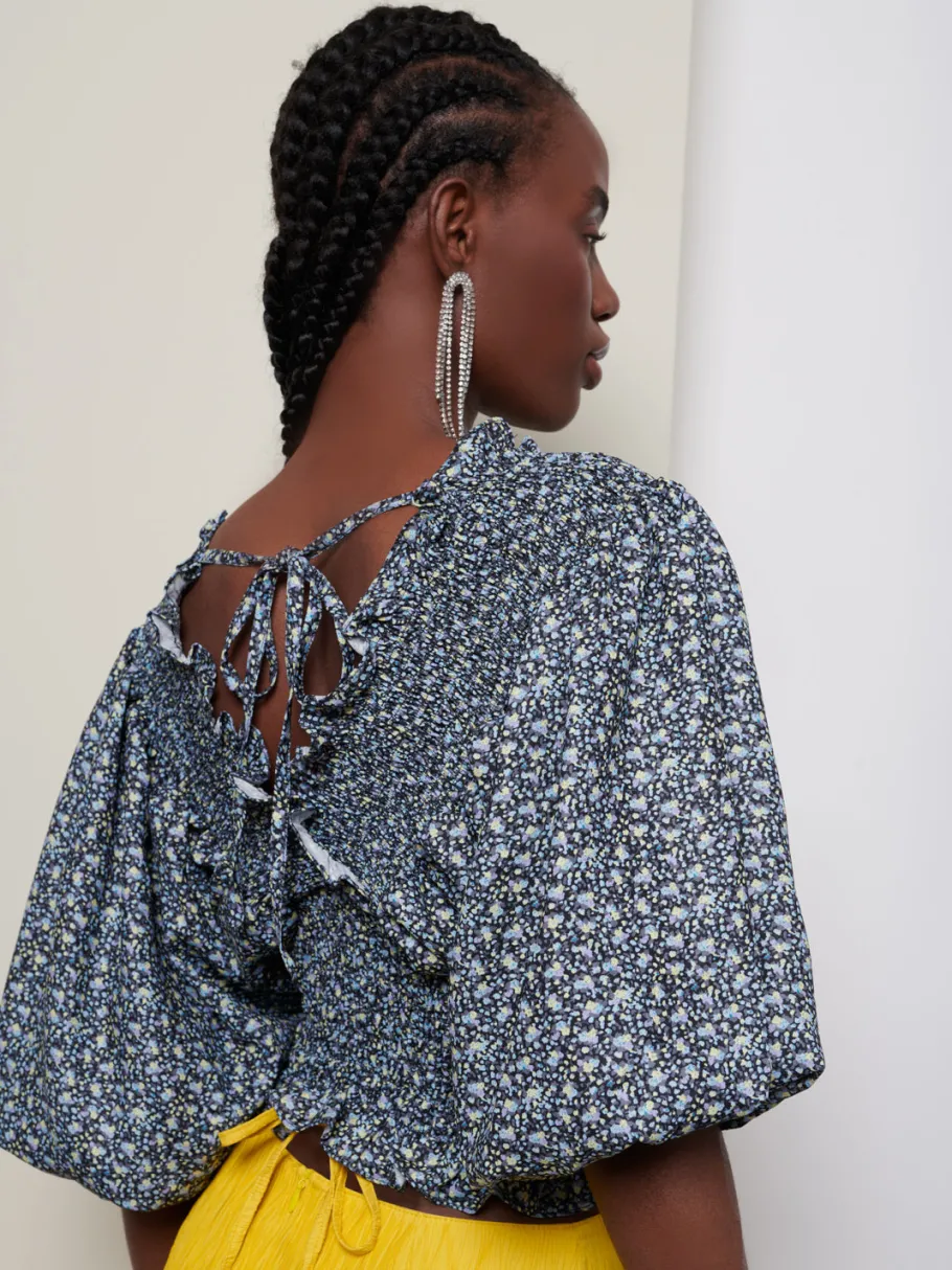 Sister Jane Ghospell Uma Floral Shirring Top | Women Tops | Ghospell