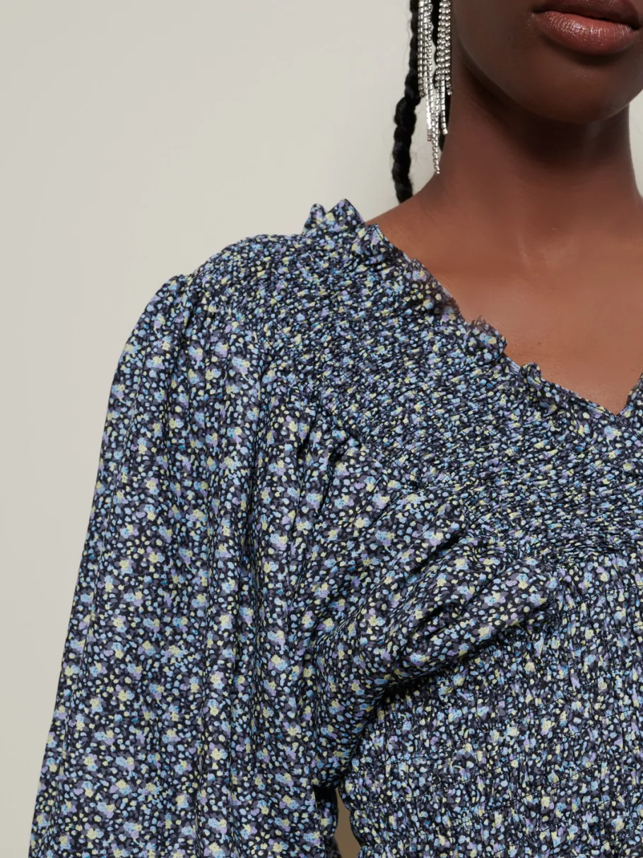 Sister Jane Ghospell Uma Floral Shirring Top | Women Tops | Ghospell