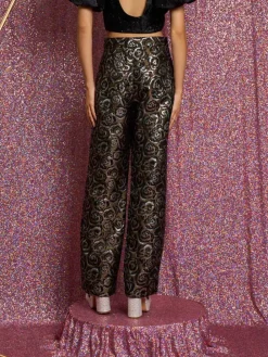 Sister Jane Rhythm Rose Jacquard Trousers | Women Bottoms