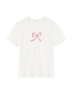 Sister Jane Rory Bow Embroidered T-shirt | Women Tops | Shirts